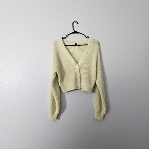 H&m Butter Yellow Cardigan Sz S